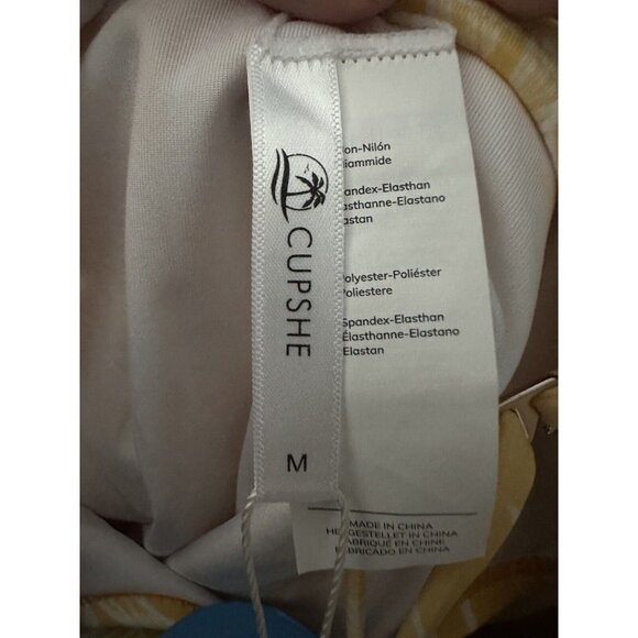 Cupshe Yellow Off Shoulder Ruffle Textured One Piece Swimsuit Size M - Picture 6 of 6